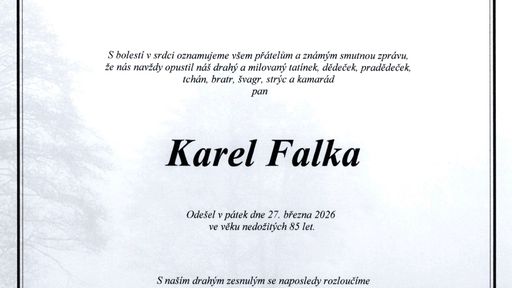 Stopky se zastavily: Opustil nás Karel Falka